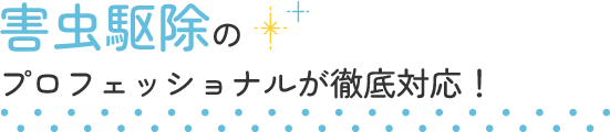 害虫駆除のプロフェッショナルが徹底対応！